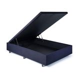 Cama Box Baú Viúva Suede Preto 120x203x34 Cm Com Pistão À Gás