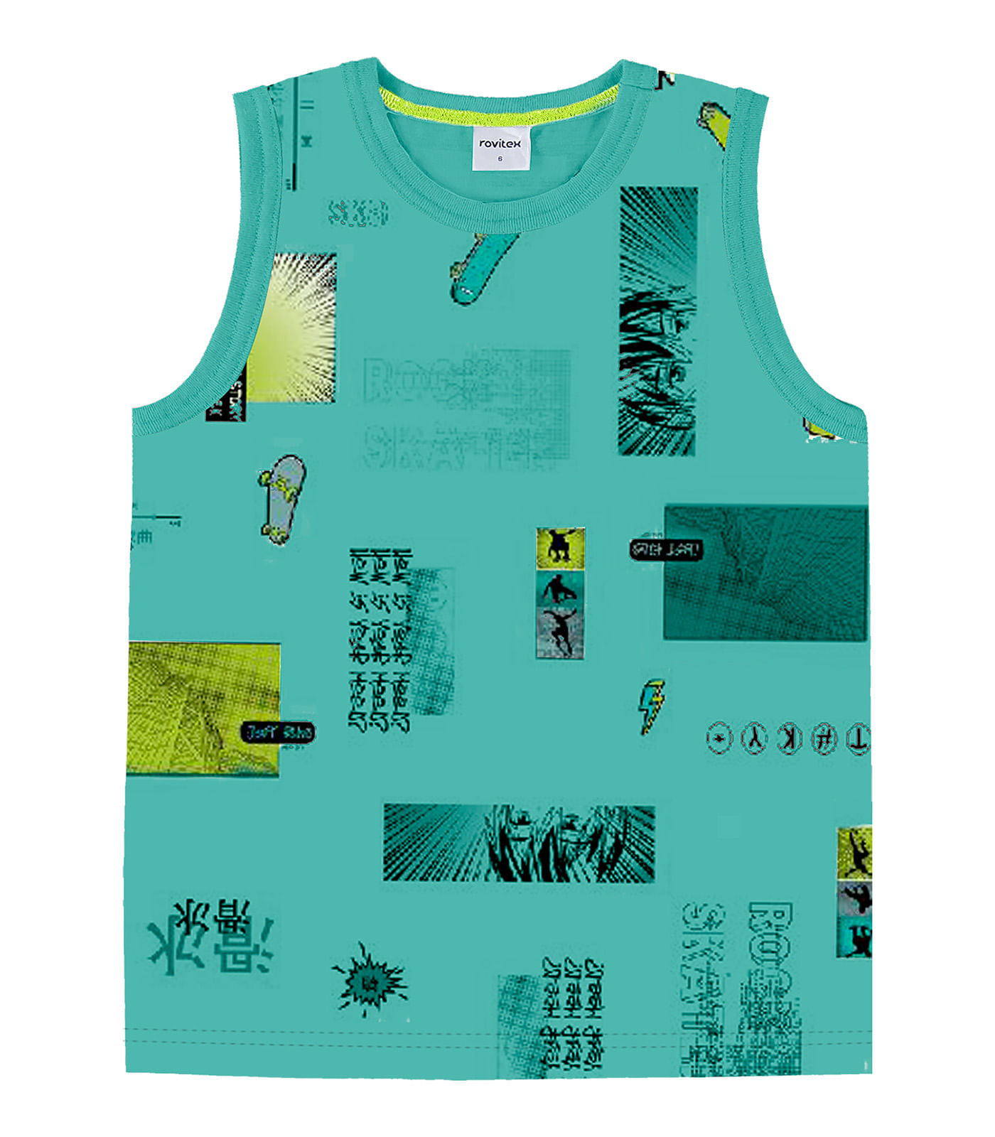 Regata Infantil Masculina Estampada Rovi Kids Verde 6