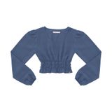 Blusa Manga Longa Feminina Em Air Flow Endless Azul M
