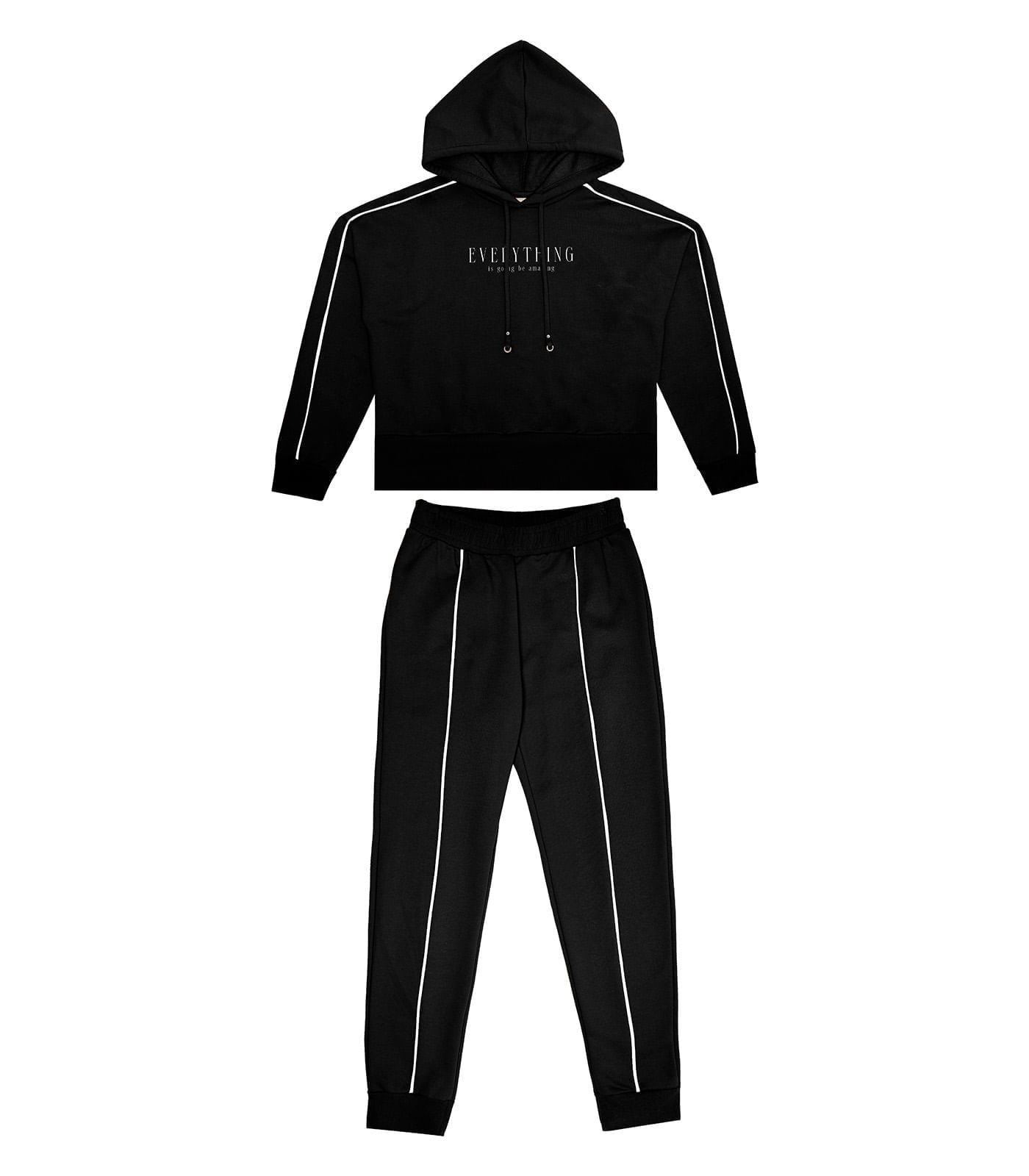 Conjunto Feminino Blusão Com Calça Rovitex Preto M