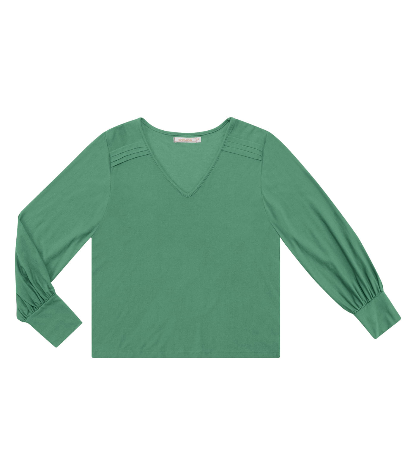 Blusa Manga Longa Feminina Em Viscose Endless Verde Gg