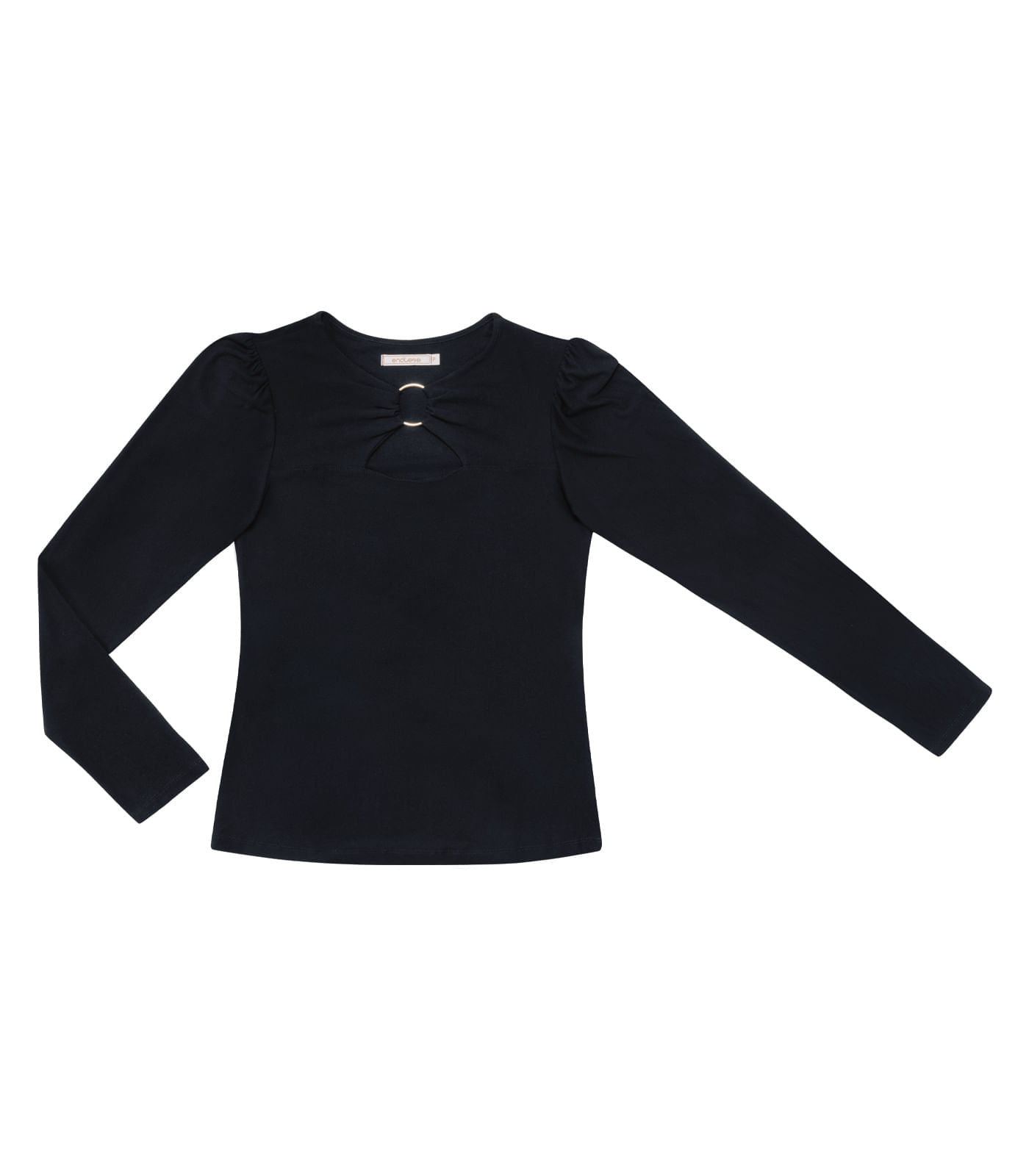 Blusa Manga Longa Feminina Em Viscose Endless Preto Gg