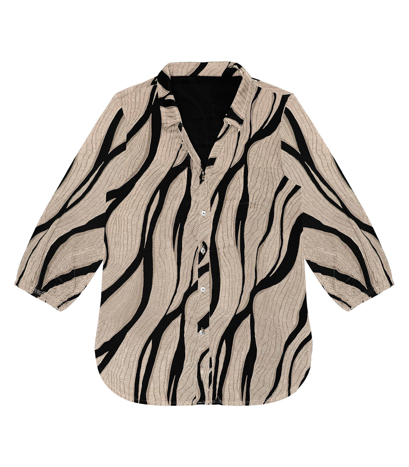 Camisa Feminina Manga Longa 7/8 Rovitex Preto P