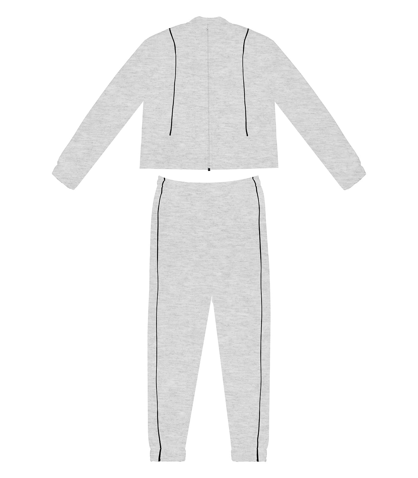 Conjunto Feminino Jaqueta Com Calça Plush Rovitex Cinza Gg