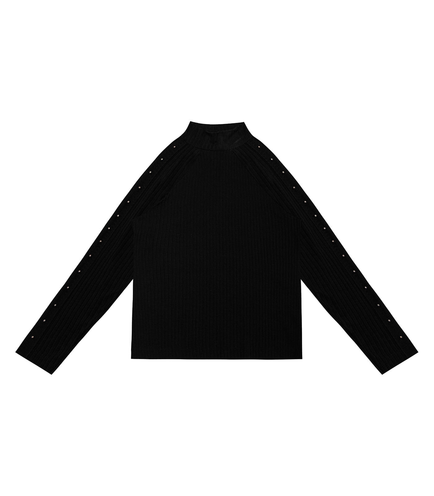 Blusa Feminina Em Ribana Canelada Rovitex Preto P