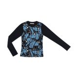 Blusa Manga Longa Feminina Ribana Canelada Endless Azul M