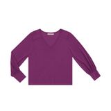 Blusa Manga Longa Feminina Em Viscose Endless Roxo Gg
