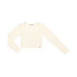Blusa Manga Longa Feminina Em Cotton Leve Endless Bege Gg