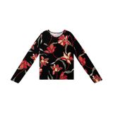 Blusa Feminina Manga Longa Estampada Rovitex Preto G