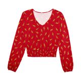 Blusa Feminina Manga Longa Rovitex Vermelho Gg