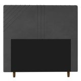 Cabeceira Cama Box Casal King Size Lisboa 195cm Veludo Cinza - Desk Design