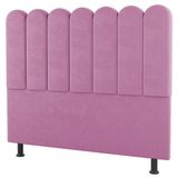 Cabeceira Cama Box Casal King Size Lana 195cm Suede Rosa - Desk Design