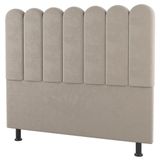 Cabeceira Cama Box Casal King Size Lana 195cm Suede Bege - Desk Design