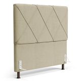 Cabeceira Cama Box Casal King Size Mel 195cm Com Frame Linho Bege - Desk Design