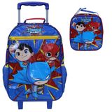 Kit Mochila Lancheira Dermiwill Super Friends Azul