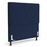 Cabeceira Cama Box Casal King Size Mel 195cm Com Frame Suede Azul Marinho - Desk Design