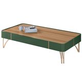 Mesa De Centro Para Sala Com Pés De Aço Alane H01 Verde Pistache/freijó - Mpozenato