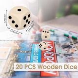 20 Peças Diy Blank Simples Dice De Madeira Com 6 Lados Bl De Madeira