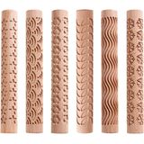 6pcs Rolos Padrão De Modelagem De Argila Rolos De Textura Grande Fo