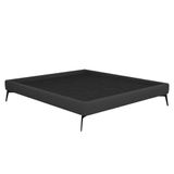 Cama Casal King 199cm Pés Metálicos Elisa S05 Linho Preto - Mpozenato