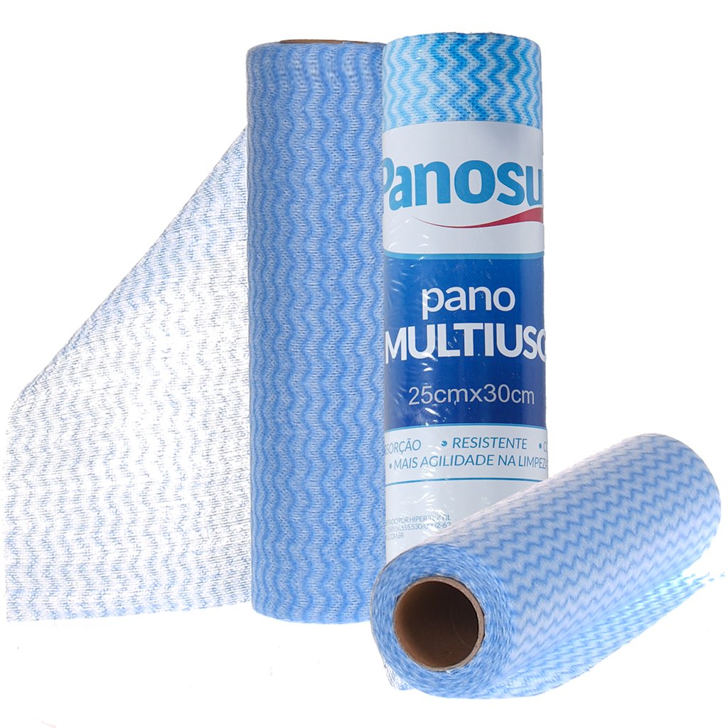 Rolo Pano Multiuso 30 Pçs Alta Absorção E Resistente 25x30cm Azul