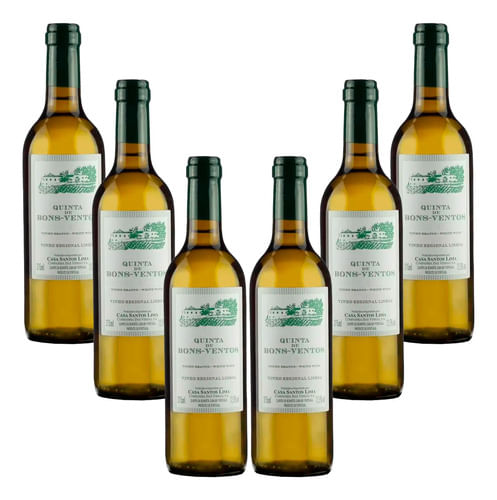 Vinho Portugues Branco  Kit De 6 Garrafas Bons Ventos  375ml