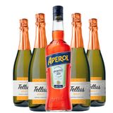 Kit Aperol + 4 Espumantes Tellus Brut