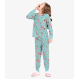 Pijama Infantil Feminino Florido Rovi Kids Azul 4