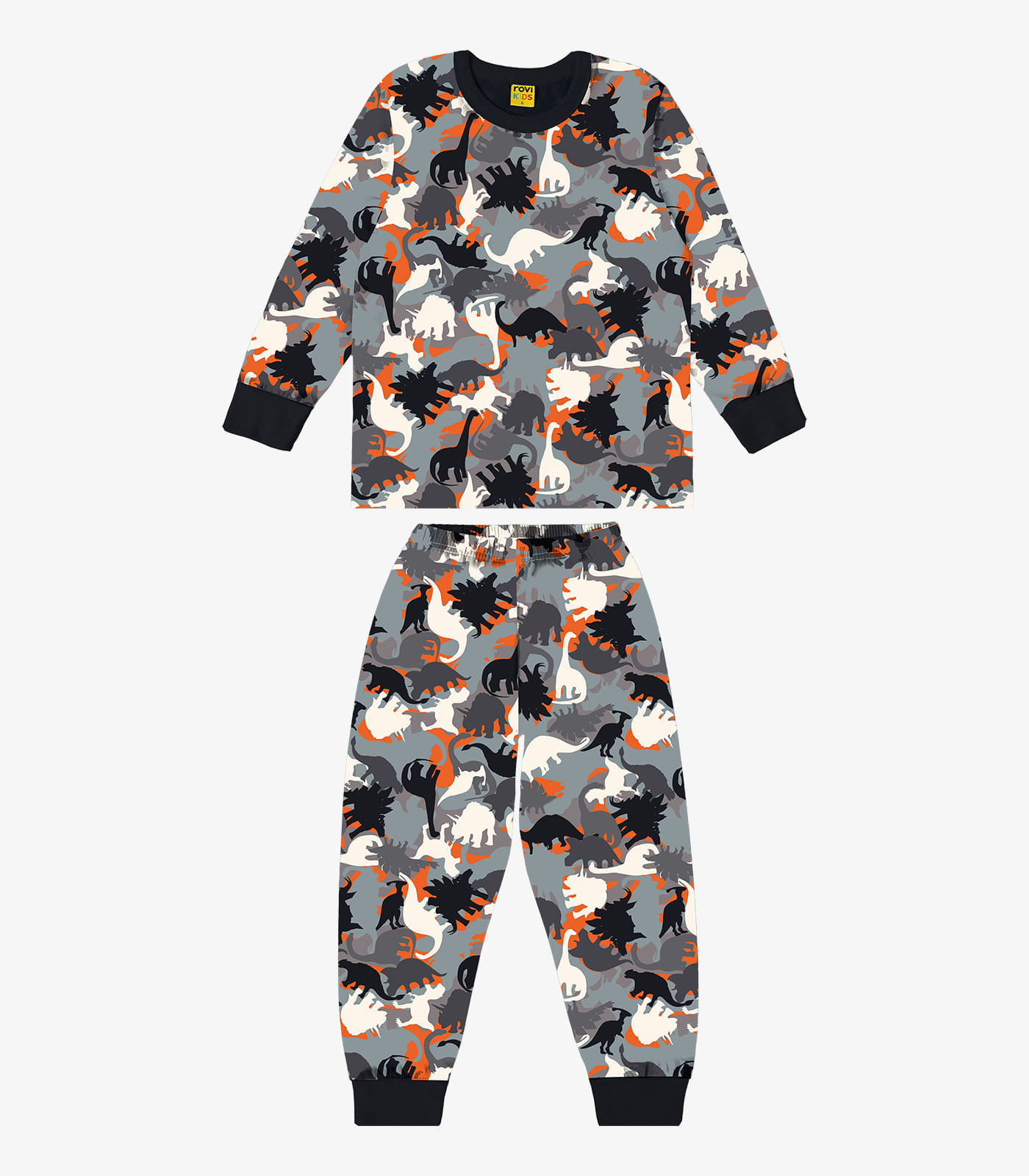 Pijama Infantil Masculino Dinossauros Rovi Kids Preto 2