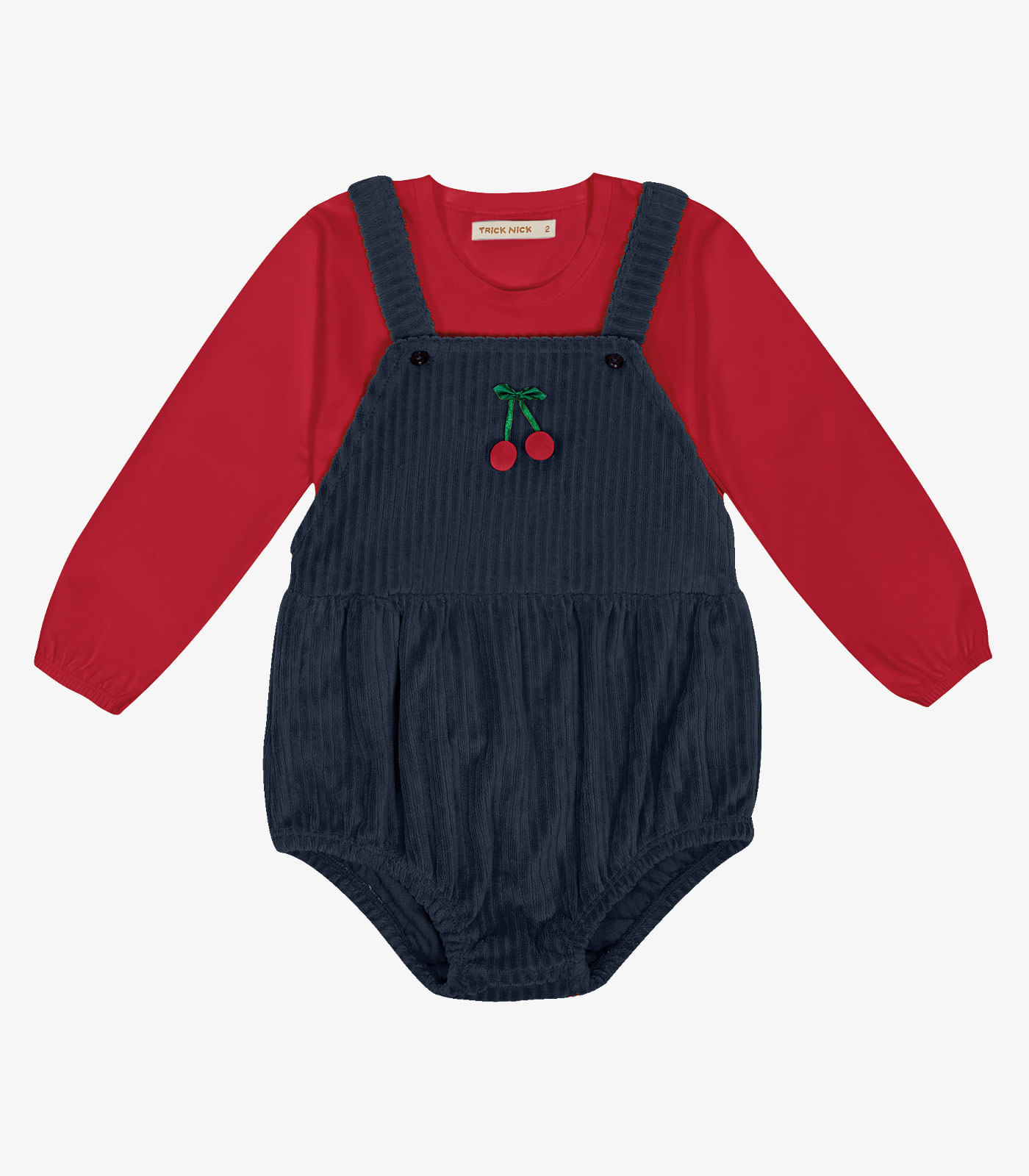 Conjunto Infantil Macaquinho Com Blusa Trick Nick Azul 3