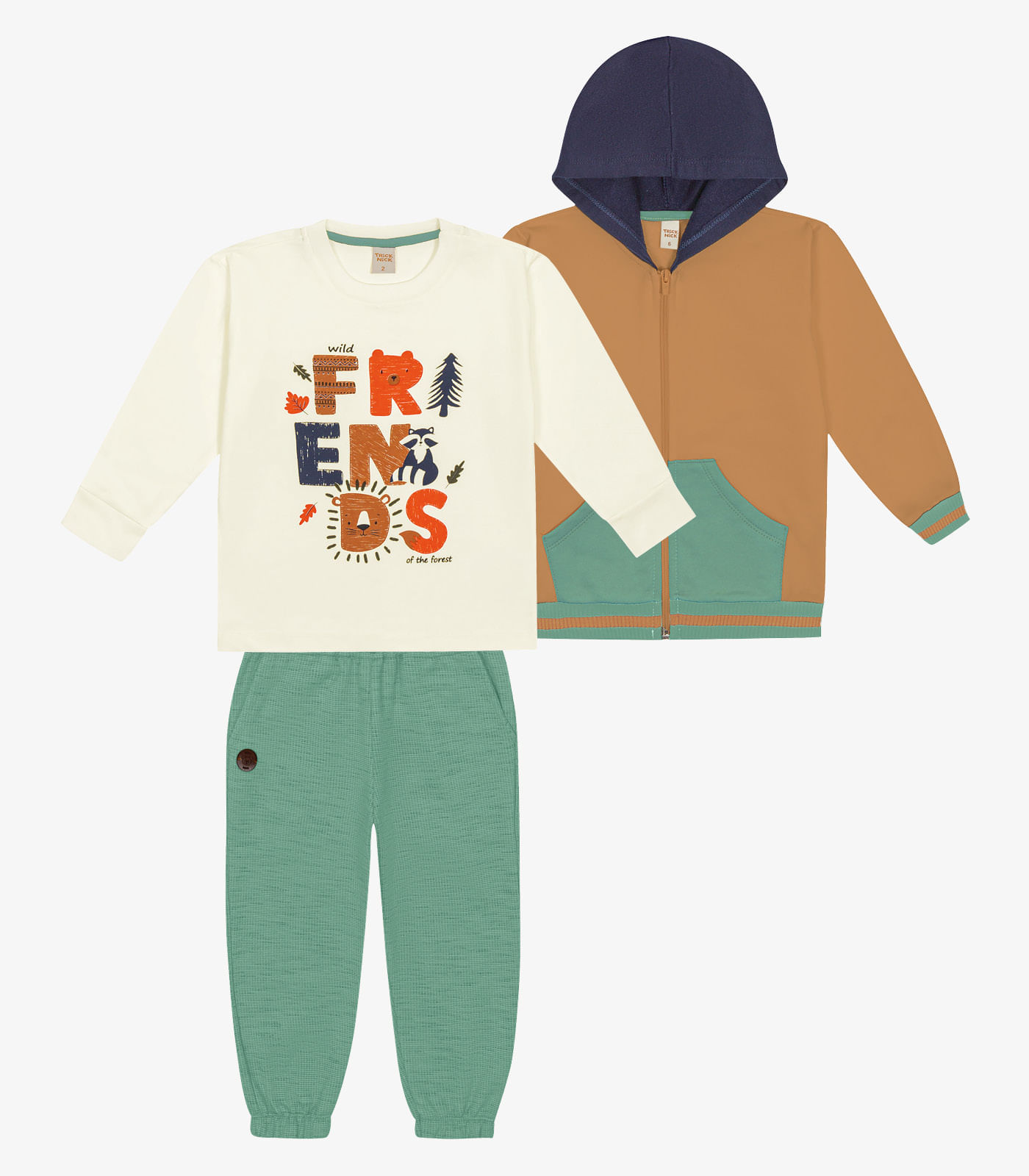 Trijunto Infantil Masculino Trick Nick Marrom 3