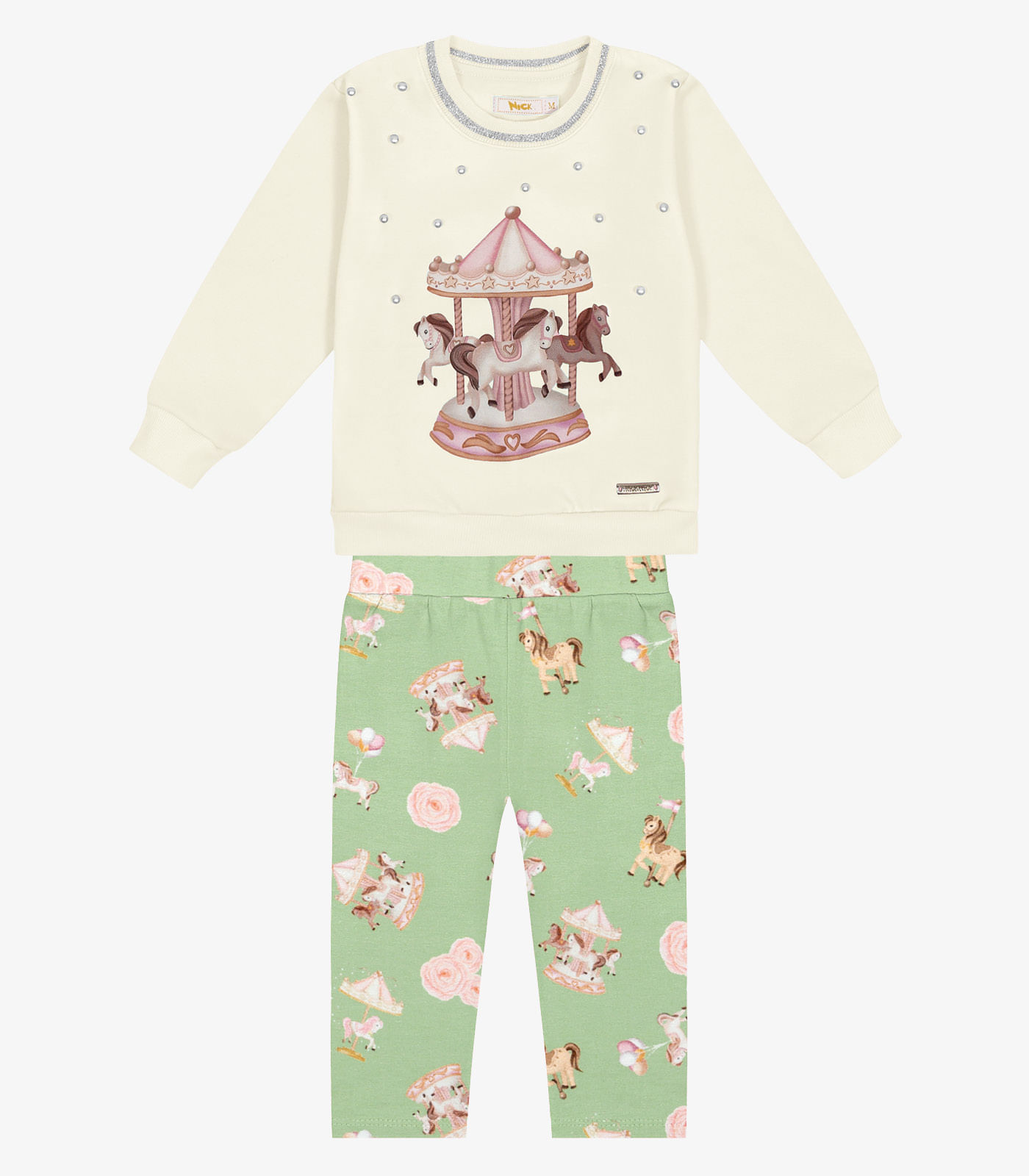 Conjunto Infantil Blusão Com Calça Trick Nick Bege G