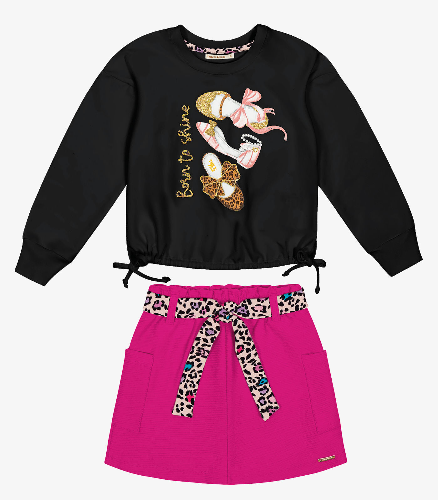 Conjunto Infantil Blusão Com Saia Trick Nick Rosa 8