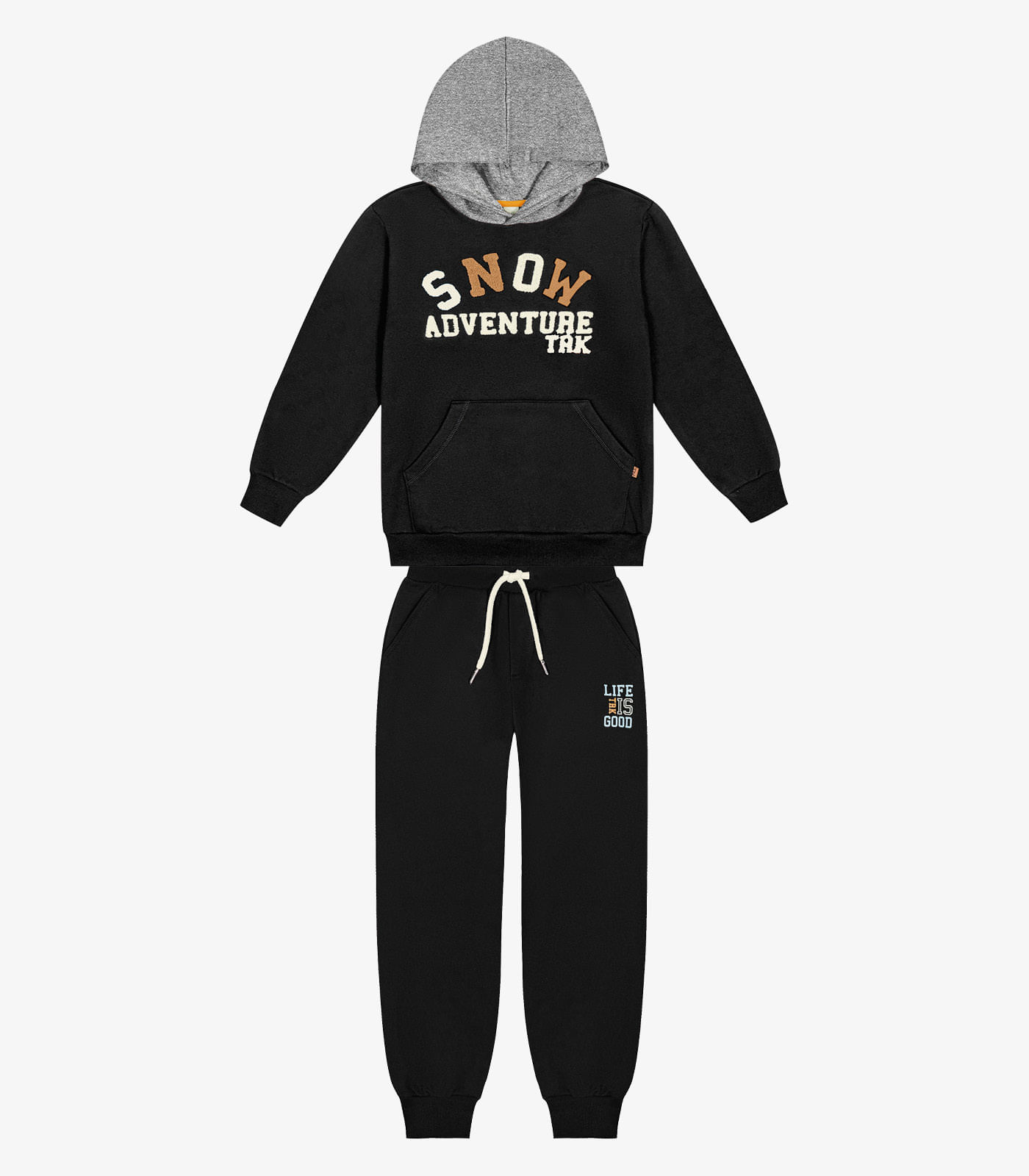 Conjunto Blusão Com Capuz E Calça Trick Nick Preto 8