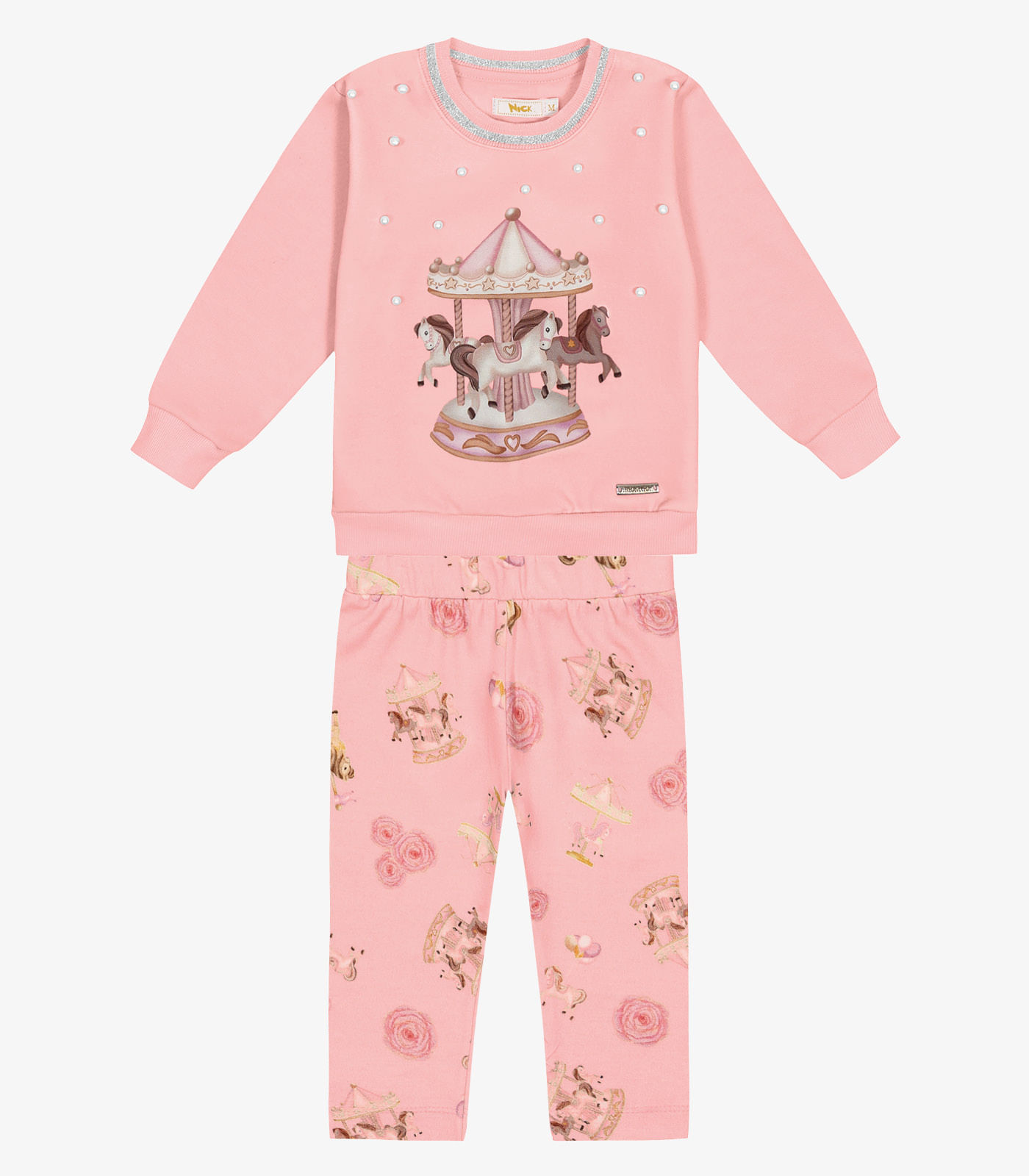 Conjunto Infantil Blusão Com Calça Trick Nick Rosa 1