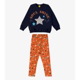 Conjunto Infantil Blusão Com Legging Rovi Kids Azul 4