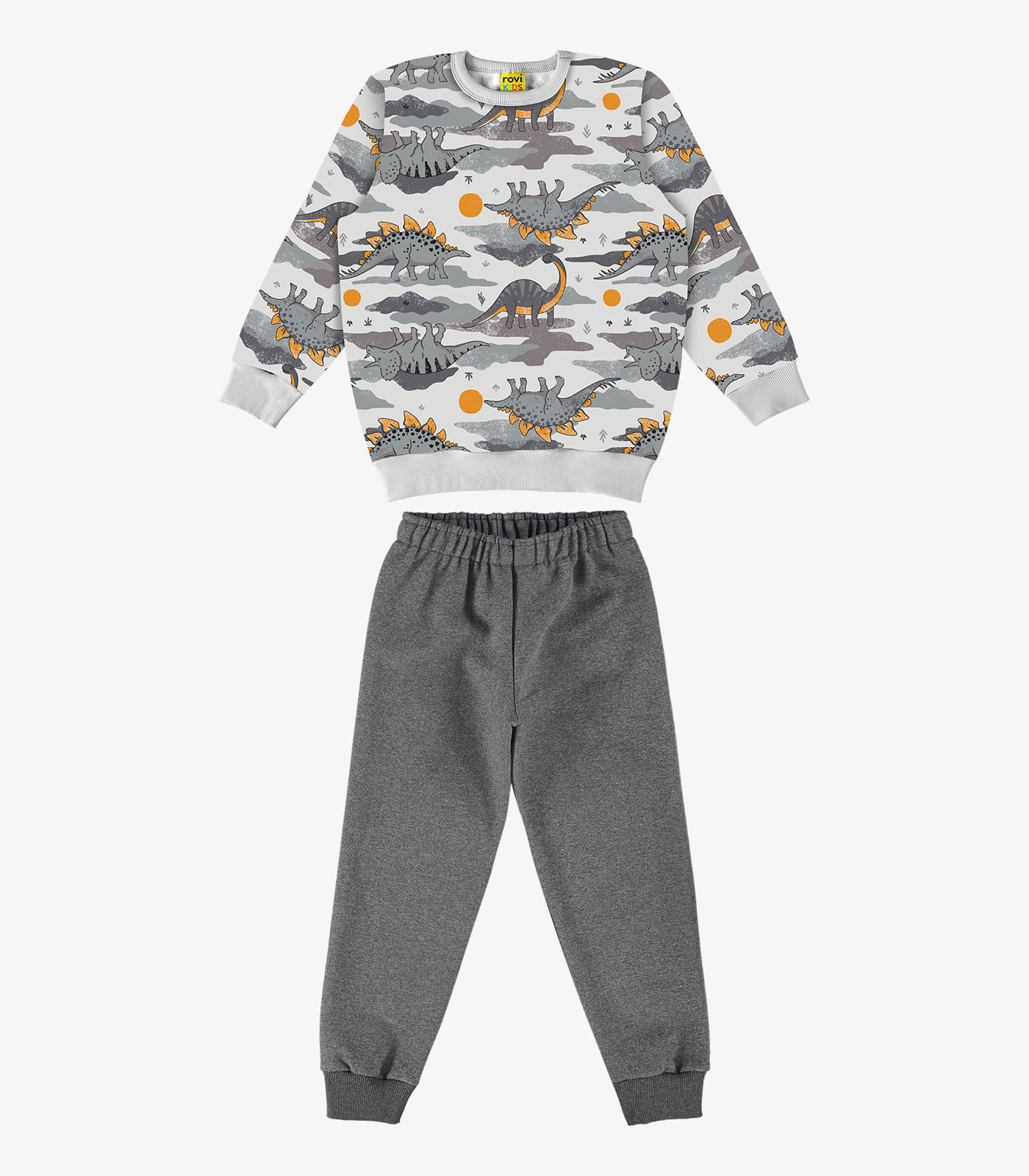 Conjunto Infantil Blusão Com Calça Rovi Kids Cinza 3