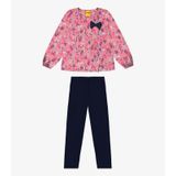 Conjunto Infantil Blusa Com Legging Rovi Kids Rosa 4