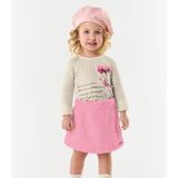 Conjunto Infantil Blusa Com Shorts Saia Trick Nick Bege 4