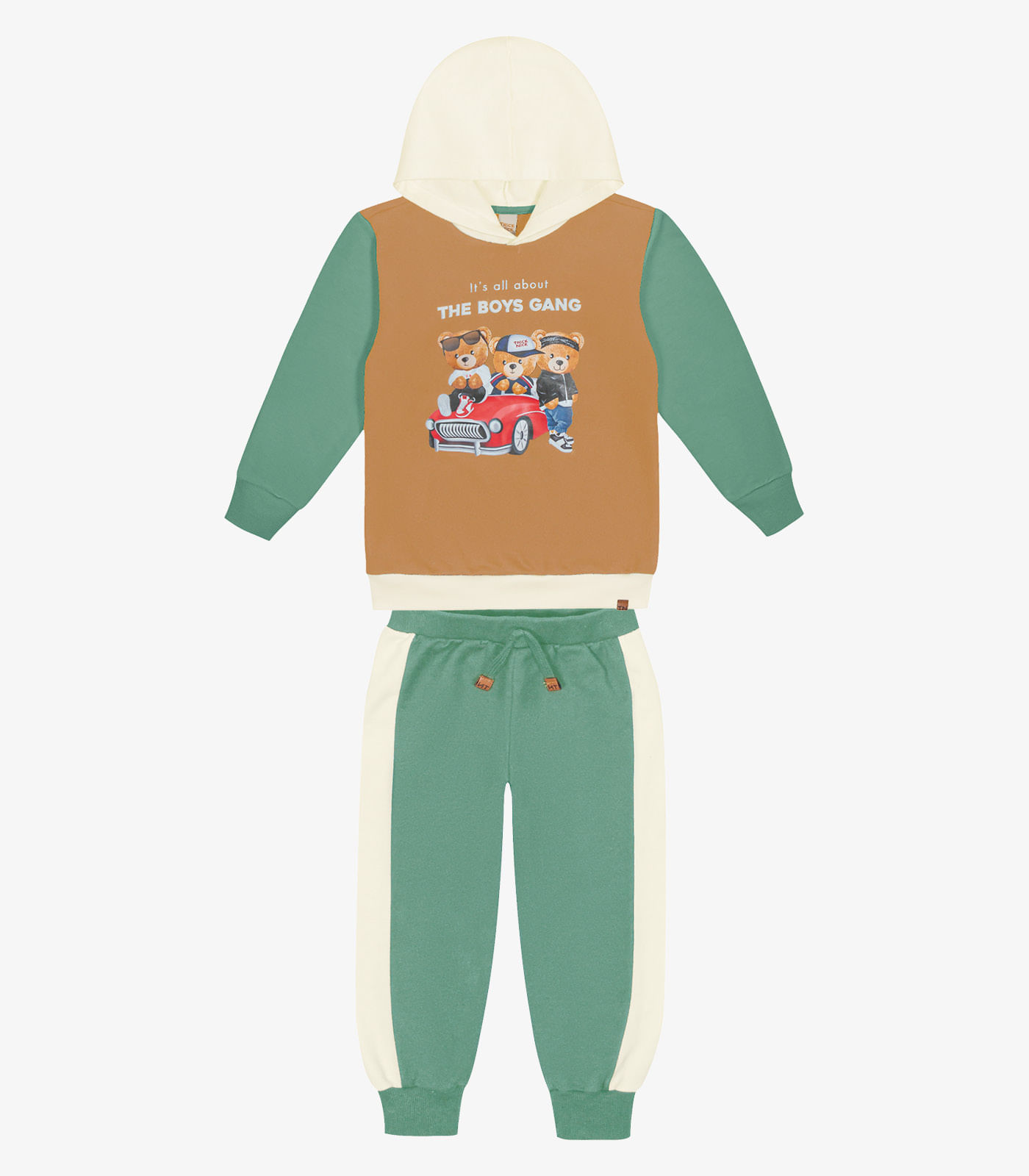 Conjunto Infantil Blusão Com Calça Trick Nick Marrom P