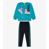 Conjunto Infantil Feminino Fashion Girl Rovi Kids Azul 4