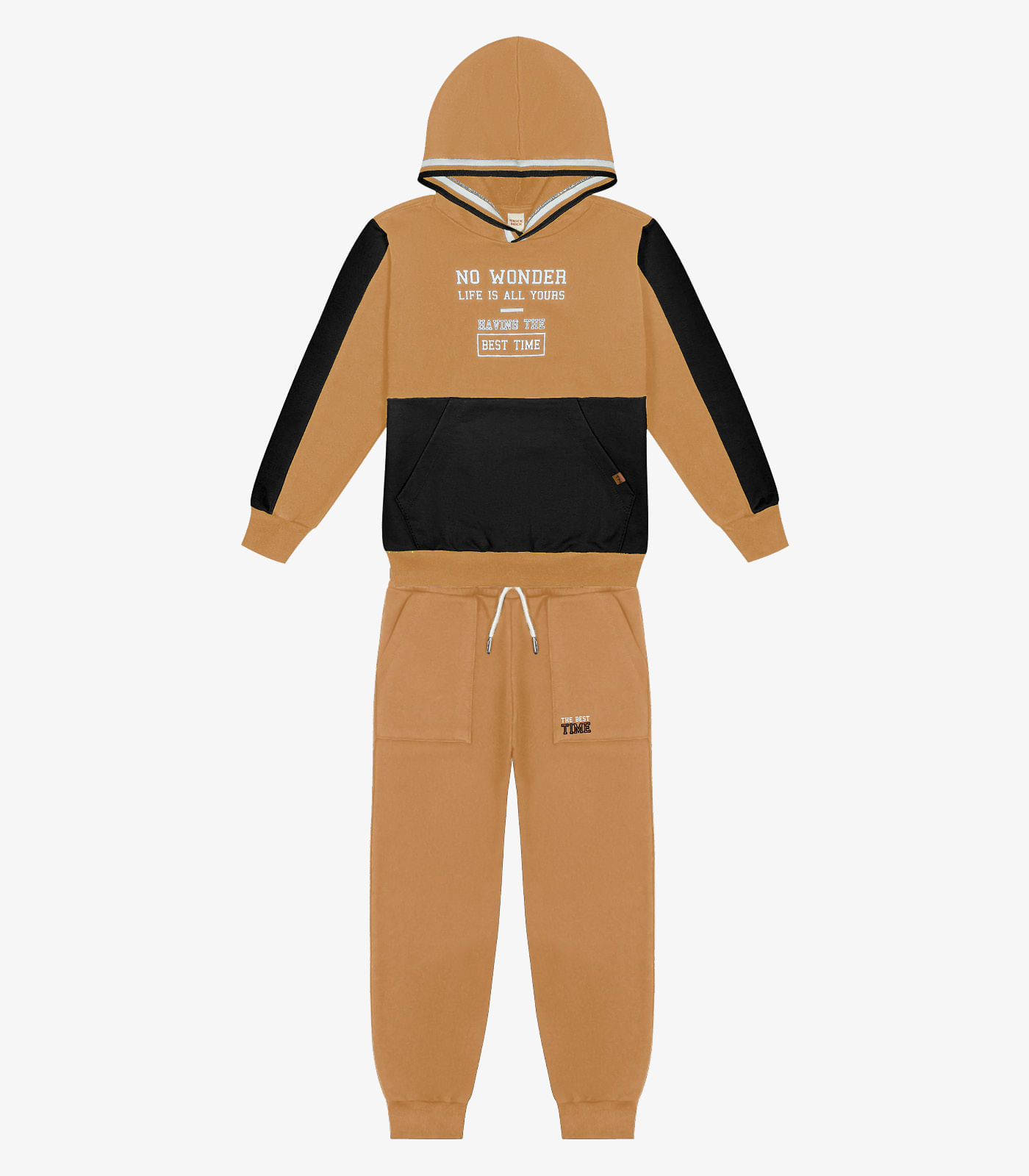 Conjunto Infantil Blusão Com Calça Trick Nick Marrom 6