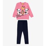 Conjunto Infantil Blusão Com Legging Rovi Kids Rosa 10