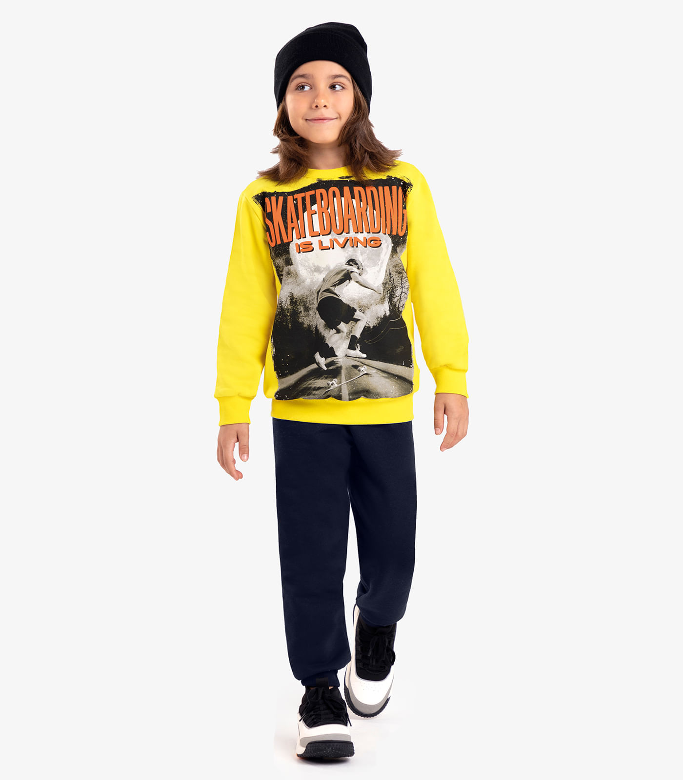 Conjunto Infantil Blusão Com Calça Rovi Kids Amarelo 8