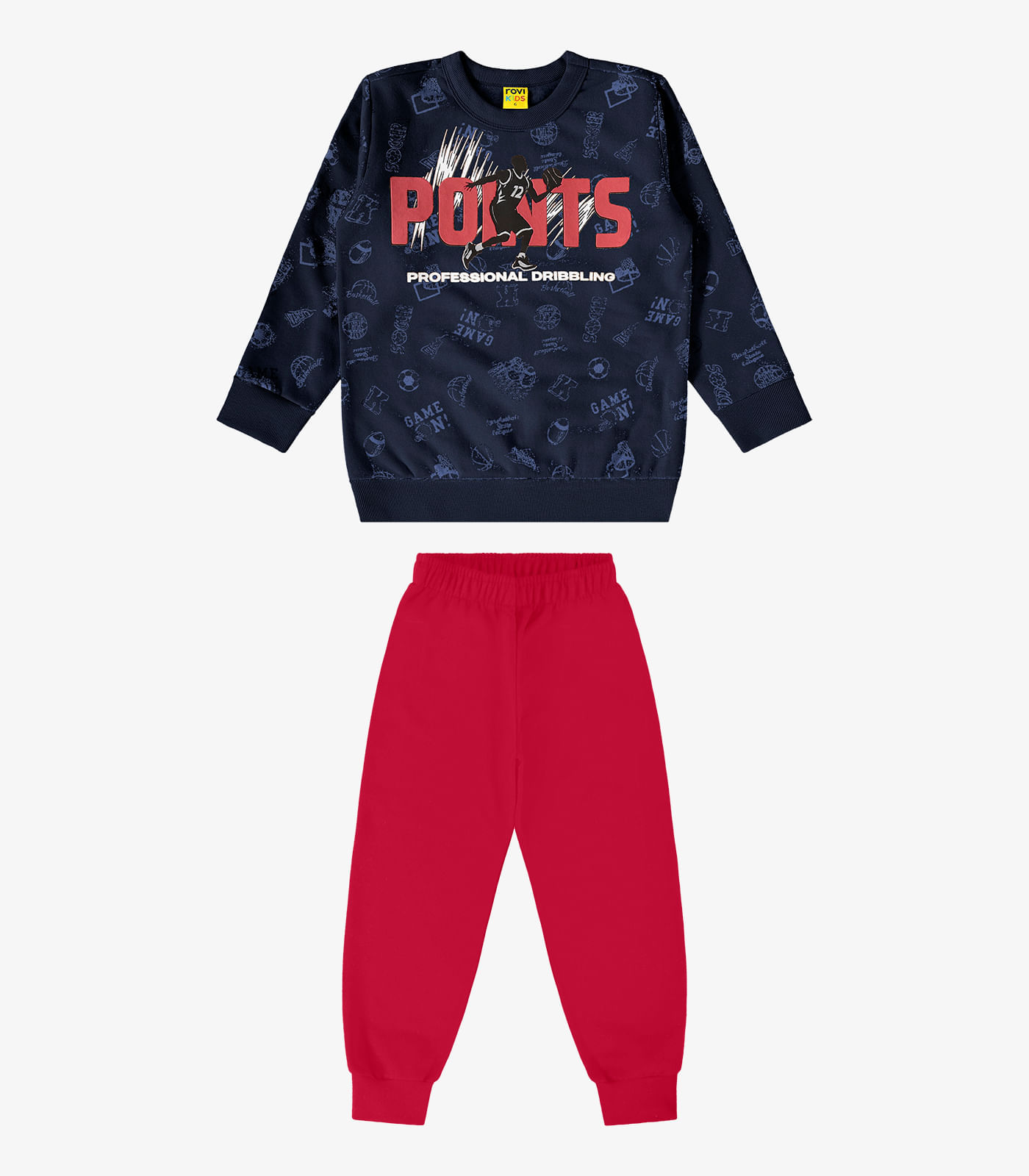 Conjunto Infantil Blusão Com Calça Rovi Kids Azul 4