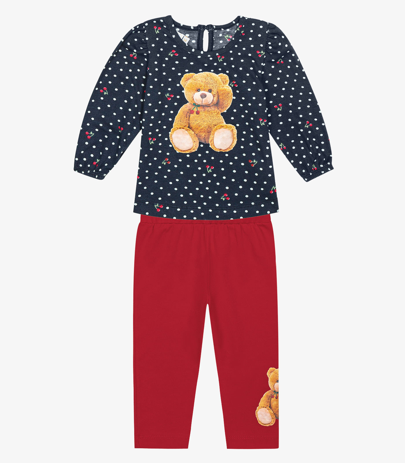 Conjunto Infantil Feminino Ursinho Trick Nick Azul G