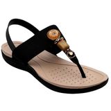 Sandália Rasteira Feminina Ultraconforto Pedras Modare 7125.247.27520 - Preto - 35