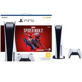 Playstation 5 Standard Edition Branco + Marvels Spider Man 2 + Controle Sem Fio Dualsense Branco