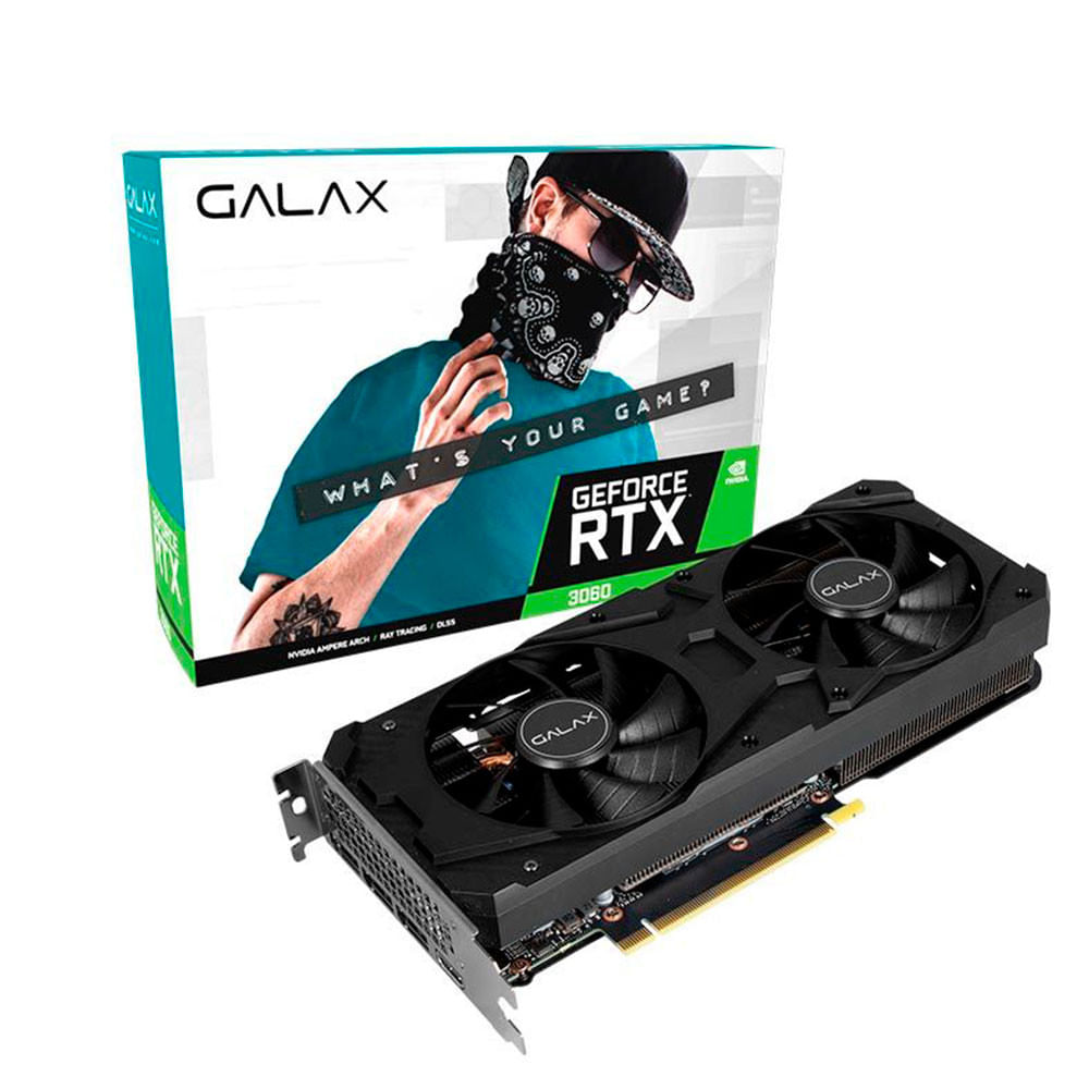 Placa De Vídeo Galax Geforce Rtx 3060 12gb Lhr - 1 Click Oc 192 Bits - 36nol7md1voc