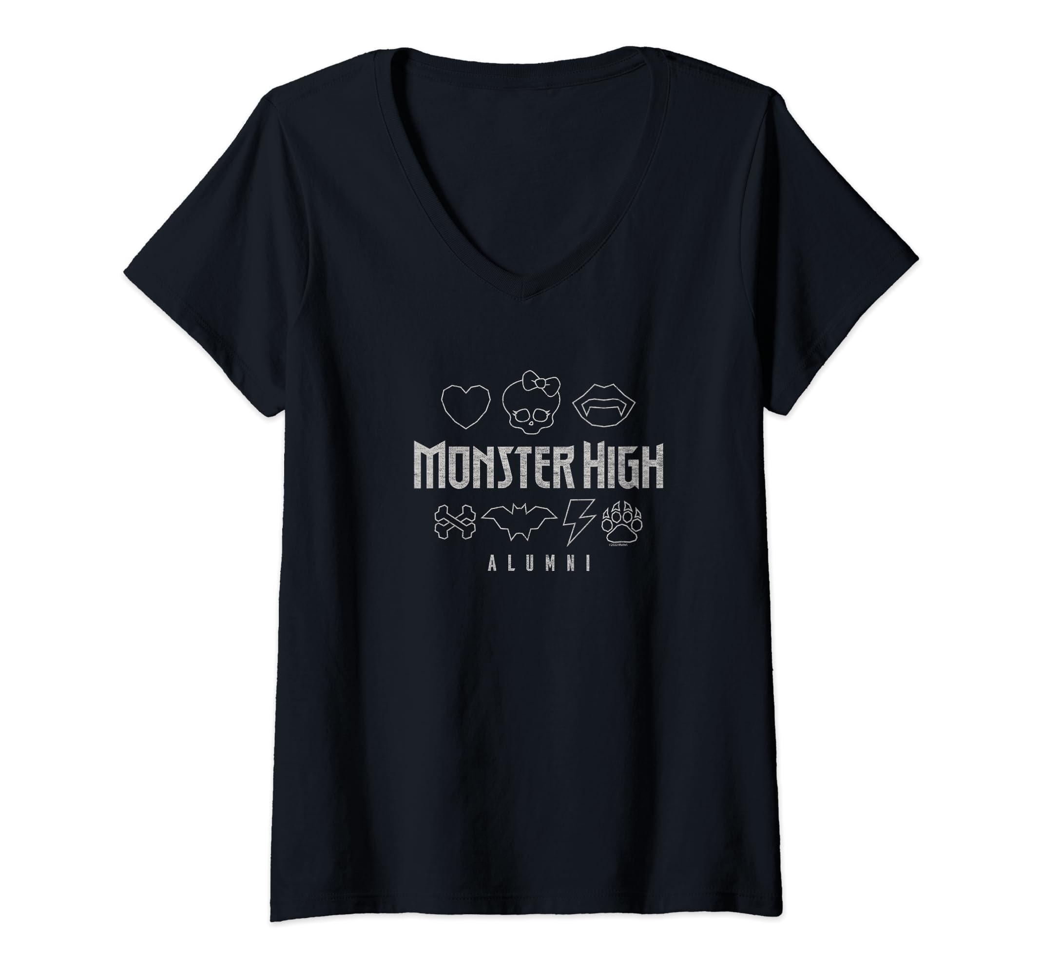 Camiseta Monster High Alumni Dead Luxe Com Decote Em V Para Mulheres